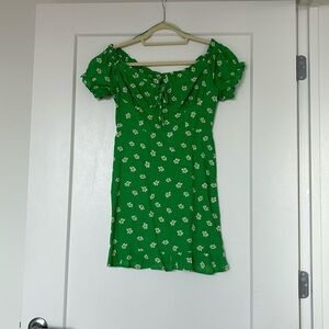 Green floral sundress